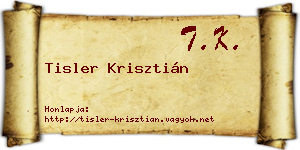 Tisler Krisztián névjegykártya